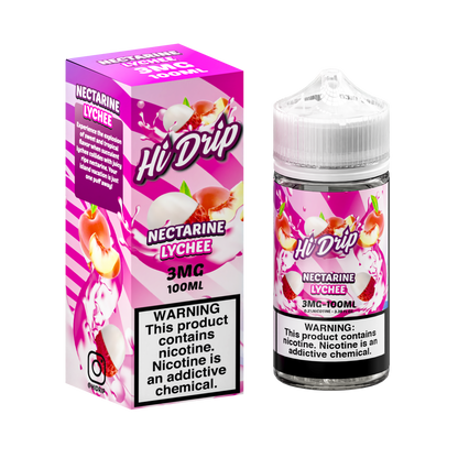 Hi-Drip Series E-Liquid 100mL (Freebase) | Nectarine Lychee with packaging