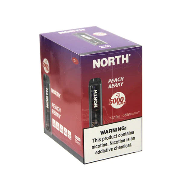 North Disposable 5000 Puffs 10mL 50mg | MOQ 10 | Peach Berry with packaging