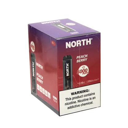 North Disposable 5000 Puffs 10mL 50mg | MOQ 10 | Peach Berry with packaging