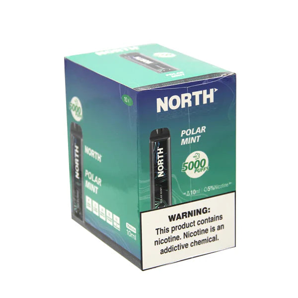 North Disposable 5000 Puffs 10mL 50mg | MOQ 10 | Polar Mint with packaging