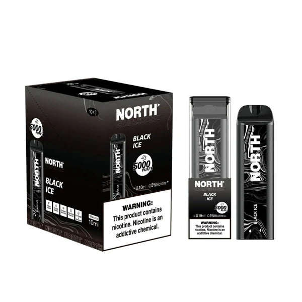 North Disposable 5000 Puffs 10mL 50mg | MOQ 10 | Black Ice with packaging