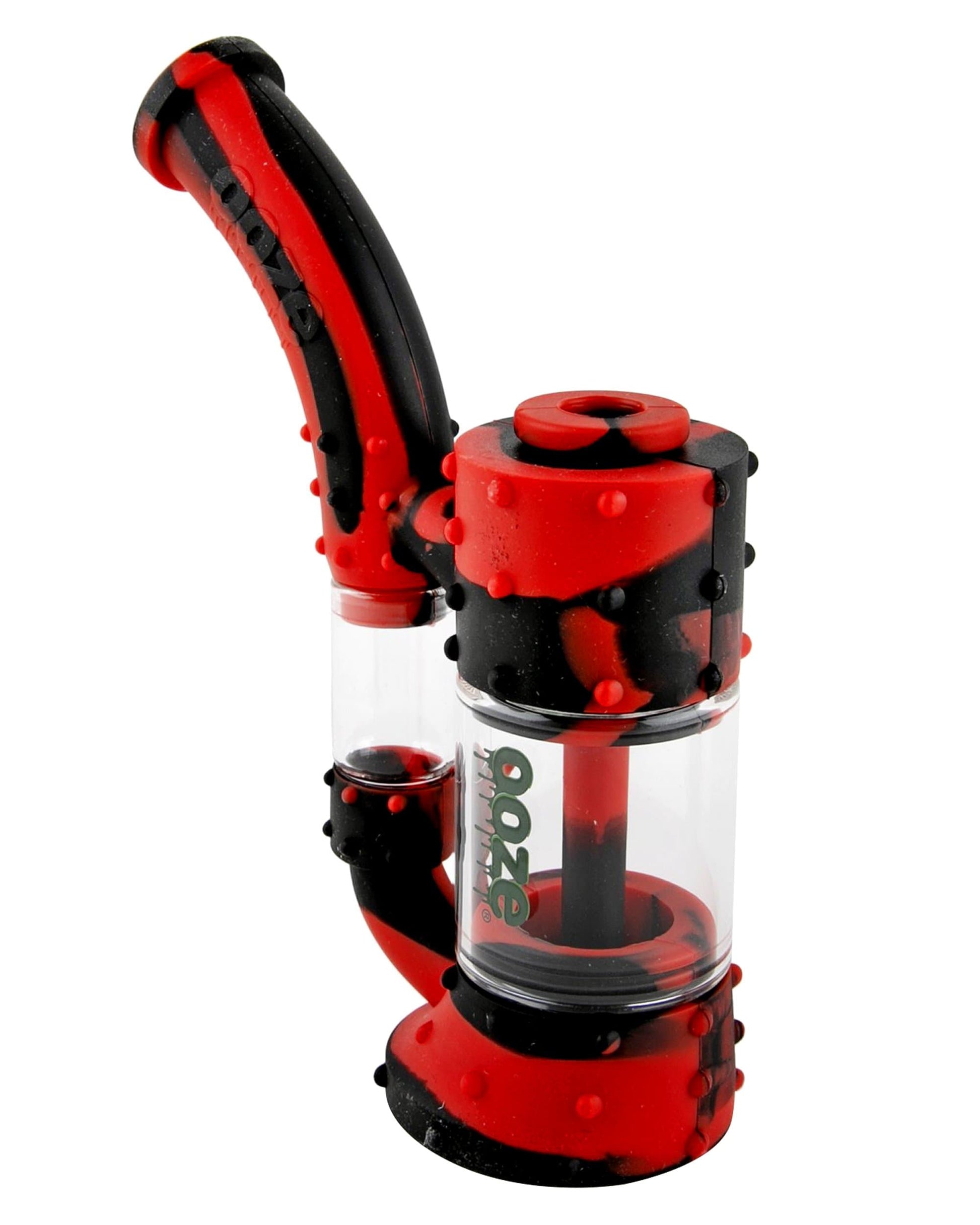 OOZE STACK PIPE SILICONE BUBBLER - Black/Red