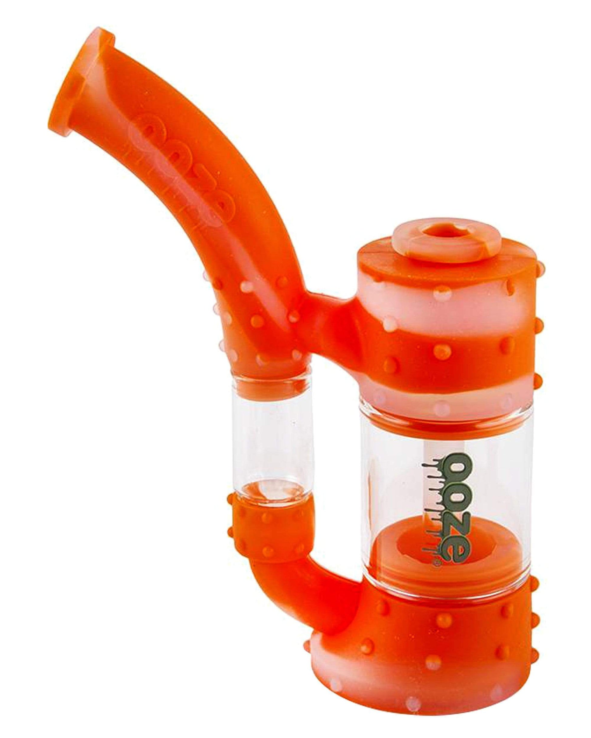 OOZE STACK PIPE SILICONE BUBBLER - Orange Clear