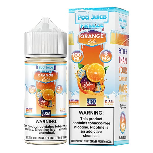 Pod Juice Series E-Liquid 100mL (Freebase) Orange Cola Freeze with Packaging