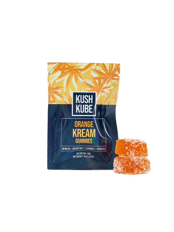 Kush Kube 2 Gummies | Orange Kream with Packaging