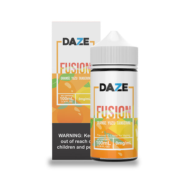 7Daze Fusion Series E-Liquid 100mL (Freebase) | Orange Yuzu Tangerine with Packaging