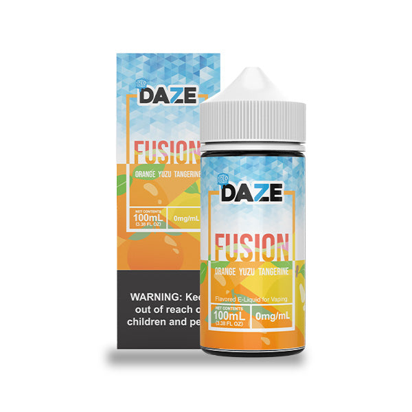 7Daze Fusion Series E-Liquid 100mL (Freebase) | Orange Yuzu Tangerine Iced with Packaging