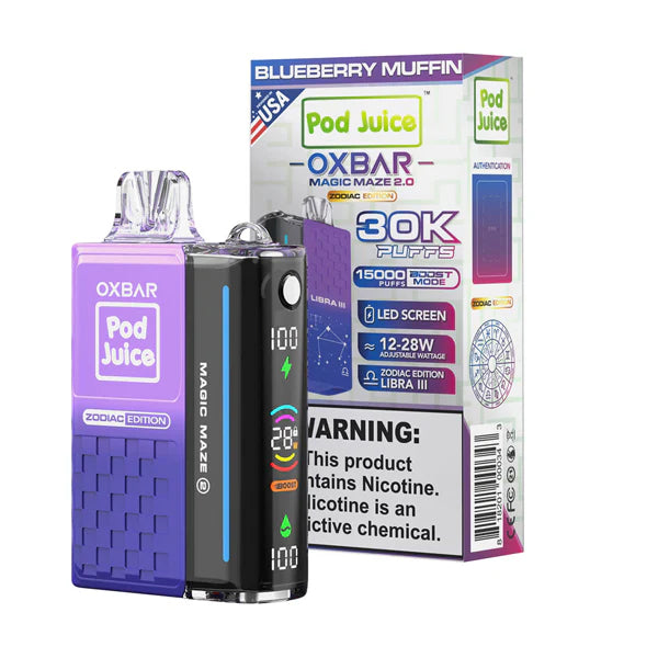 Oxbar Magic Maze 2.0 Pod Juice Edition Disposable 30000 puffs 13mL 50mg | MOQ 5 | Blueberry Muffin with packaging