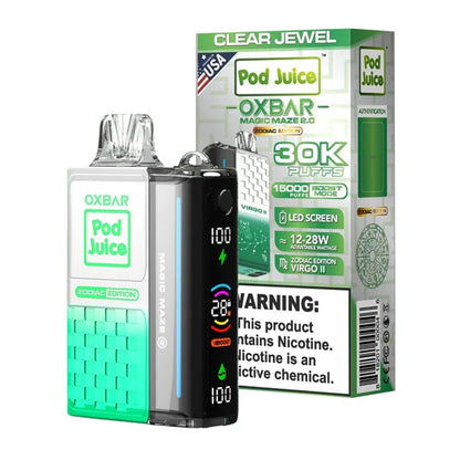 Oxbar Magic Maze 2.0 Pod Juice Edition Disposable 30000 puffs 13mL 50mg | MOQ 5 | Clear Jewel with packaging