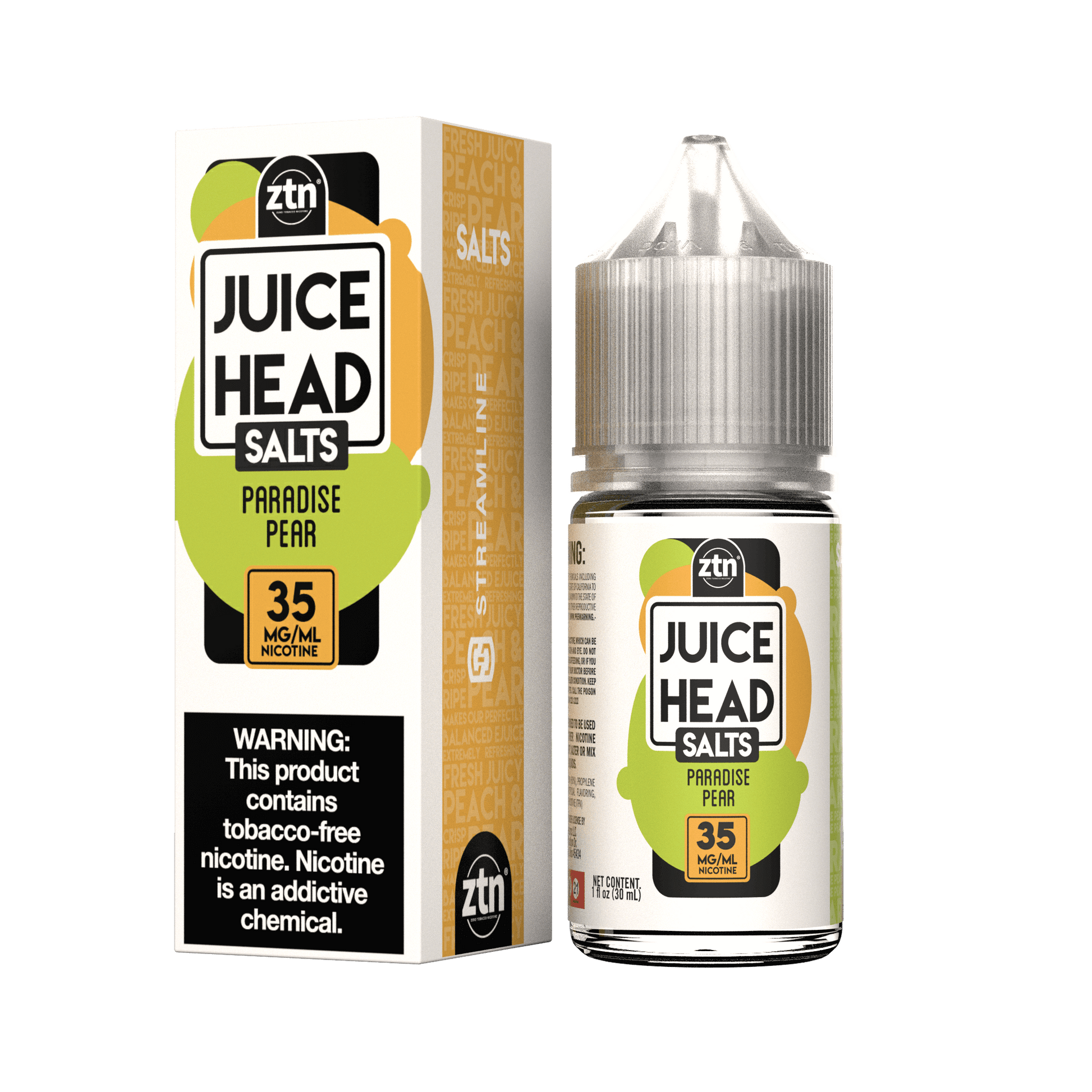 Juice Head Salt Series E-Liquid 30mL (Salt Nic)| Paradise Pear with packaging