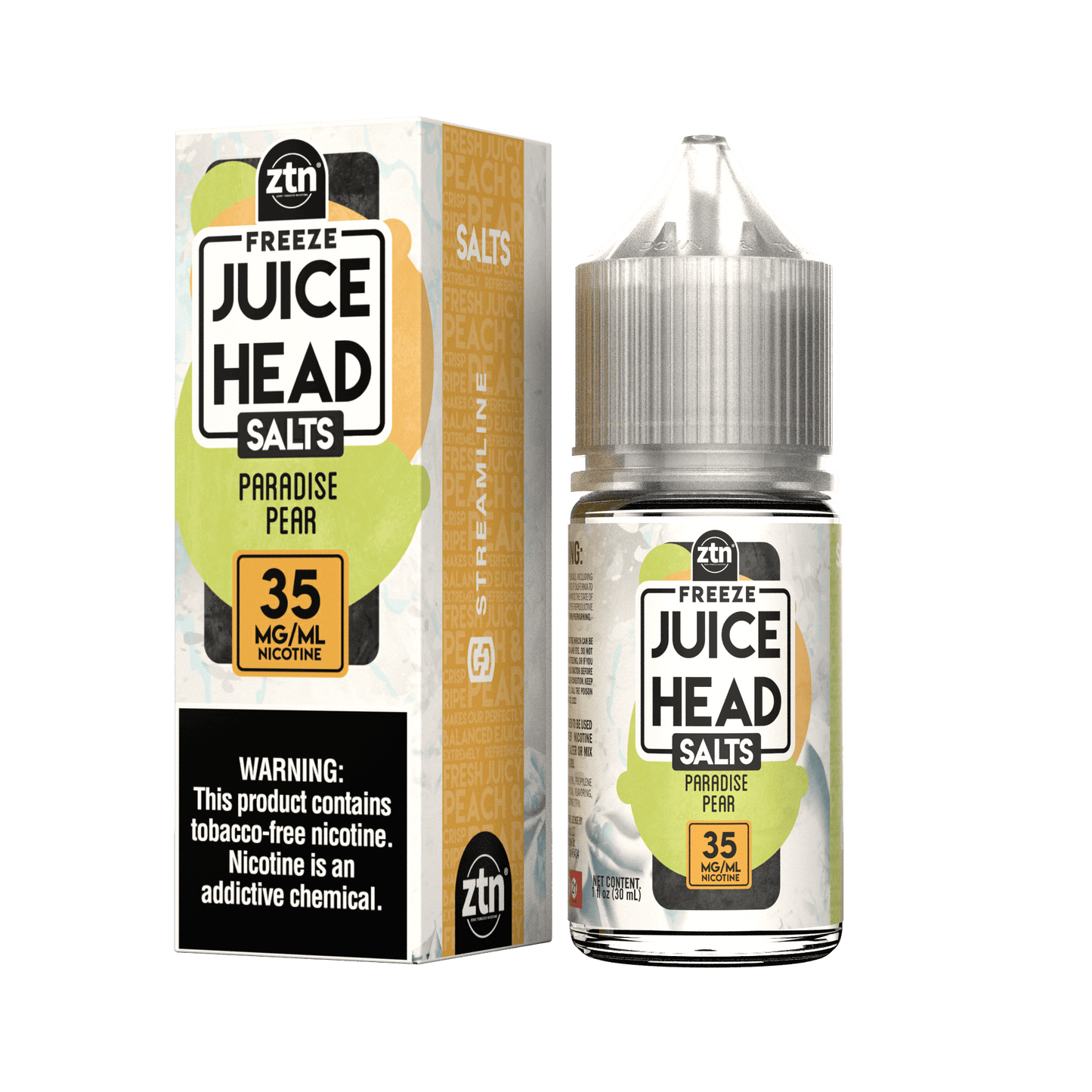 Juice Head Salt Series E-Liquid 30mL (Salt Nic)| Paradise Pear Freeze with packaging
