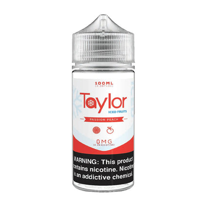 Taylor E-Liquid 100mL Passion peach iced bottle