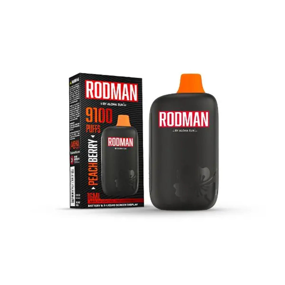 Aloha Sun Rodman Disposable 9100 Puffs 16mL 50mg | MOQ 10 | Peach Berry with Packaging