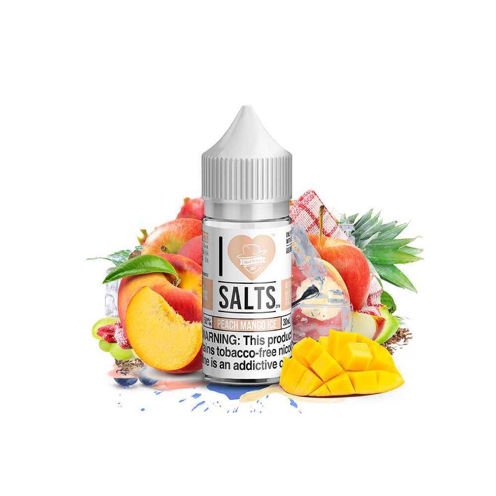 I Love Salts TFN Salt Series E-Liquid 30mL Peach Mango Ice bottle