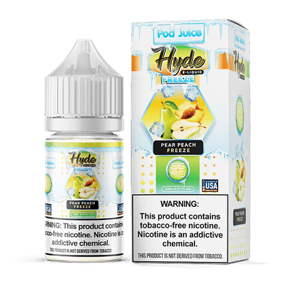 Pod Juice Hyde Salt Series E-Liquid 30mL | Pear Peach Freeze with packaging