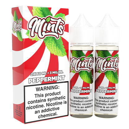 Mints Series E-Liquid x2-60mL | 0mg Peppermint with packaging