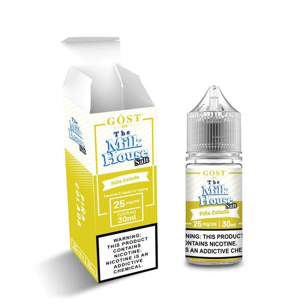 The Milk House Salt Series E-Liquid 30mL (Salt Nic) | Pina Colada with packaging