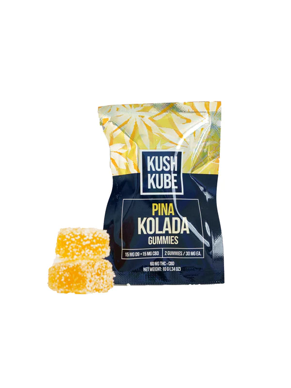 Kush Kube 2 Gummies | Pina Kolada with Packaging