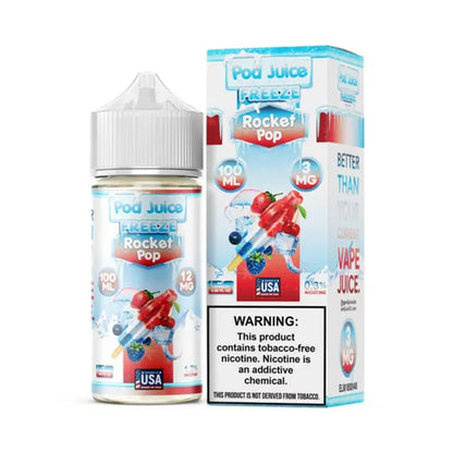 Pod Juice Series E-Liquid 100mL (Freebase) | 12mg | Rocket Pop Freeze with packaging