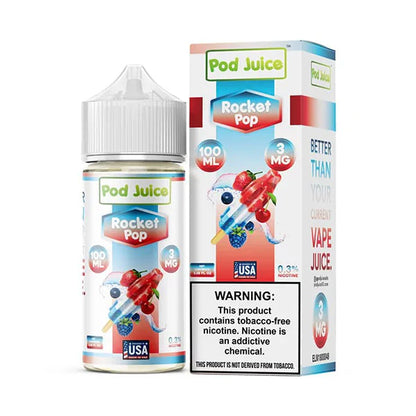 Pod Juice Series E-Liquid 100mL (Freebase) | 12mg | Rocket Pop with packaging