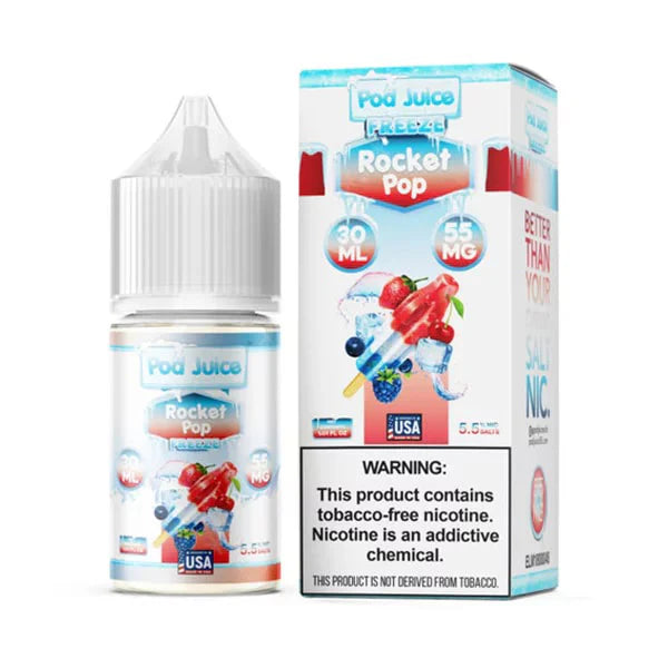 Pod Juice TFN Salt Series E-Liquid 30mL (Salt Nic) 35mg | Rocket Pop Freeze with packaging