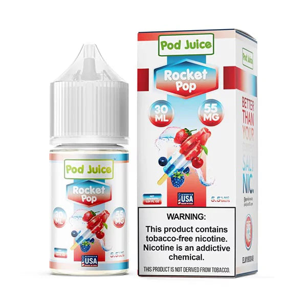 Pod Juice TFN Salt Series E-Liquid 30mL (Salt Nic) 35mg | Rocket Pop with packaging