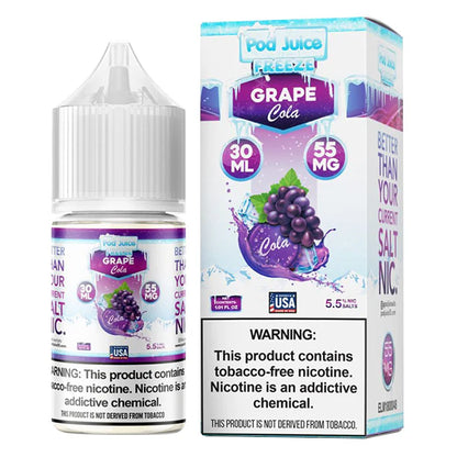 Pod Juice Salt Series E-Liquid 30mL Grape Cola Freeze with packaging