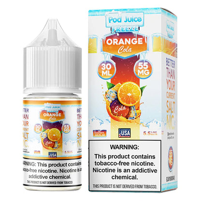 Pod Juice Salt Series E-Liquid 30mL Orange Cola Freeze with packaging