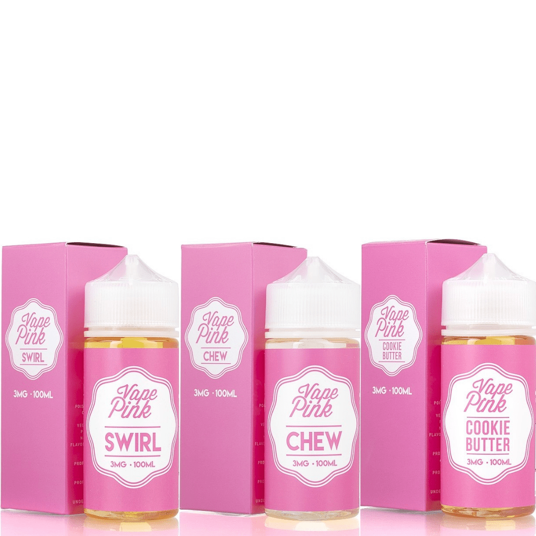 Vape Pink Series E-Liquid 100mL (Freebase) | Group Photo with Packaging