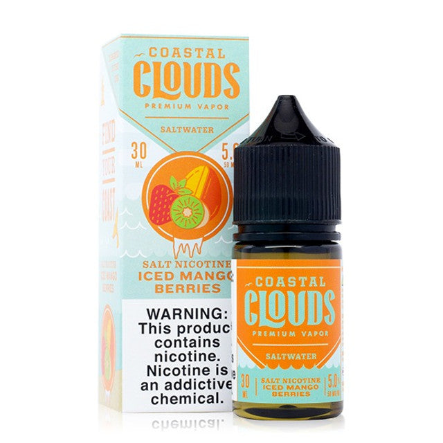Coastal Clouds Salt Series E-Liquid 30mL (Salt Nic) | Iced Mango Berries with packaging