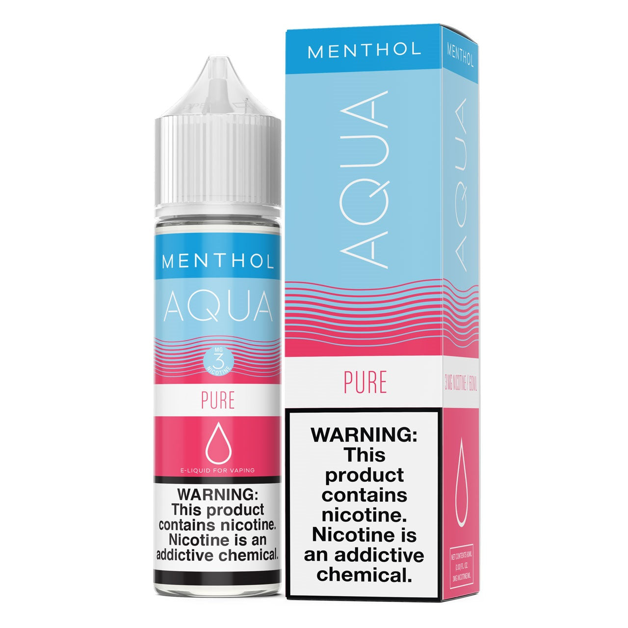 Aqua Series E-Liquid 60mL (Freebase) | Pure Menthol with Packaging
