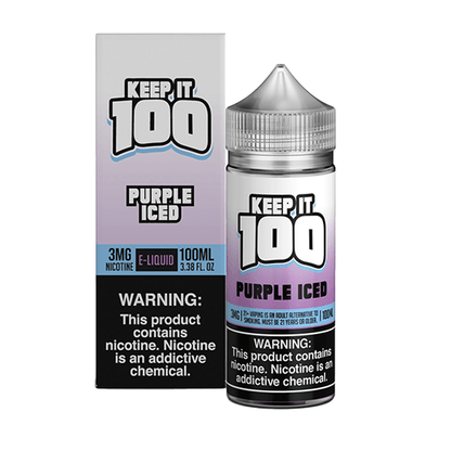Keep It 100 TFN Series E-Liquid 6mg | 100mL (Freebase) Purple Iced with Packaging