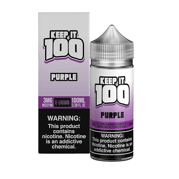Keep It 100 TFN Series E-Liquid 6mg | 100mL (Freebase) Purple with Packaging