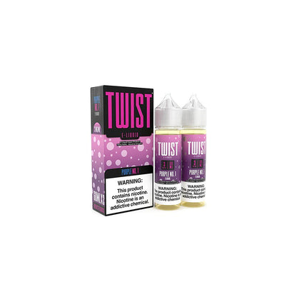 Twist Series E-Liquid 120mL Purple No. 1 with packaging
