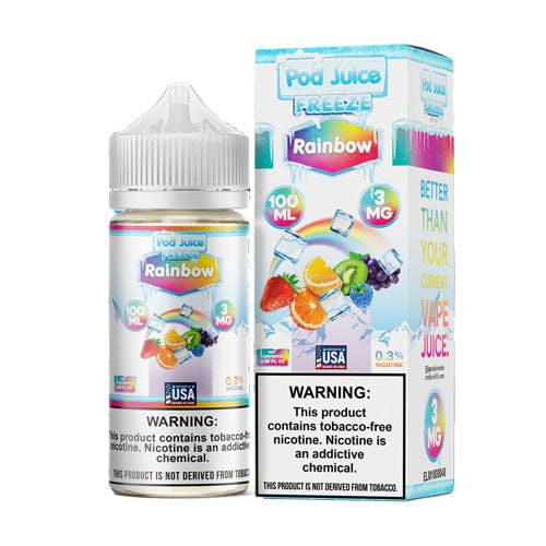 Pod Juice Series E-Liquid 100mL (Freebase) | 3mg Rainbow with Packaging