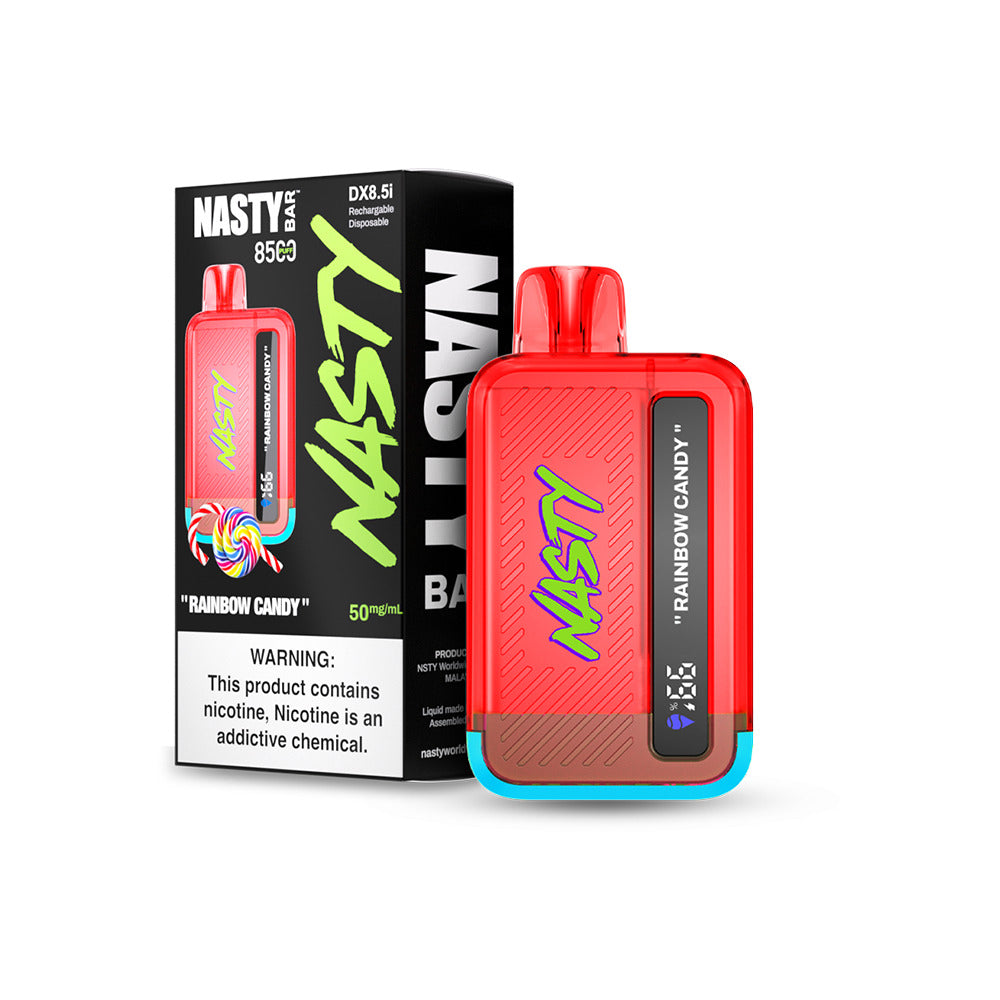 Nasty Juice – Nasty Bar Disposable 8500 Puffs 17mL 50mg Rainbow Candy with packaging