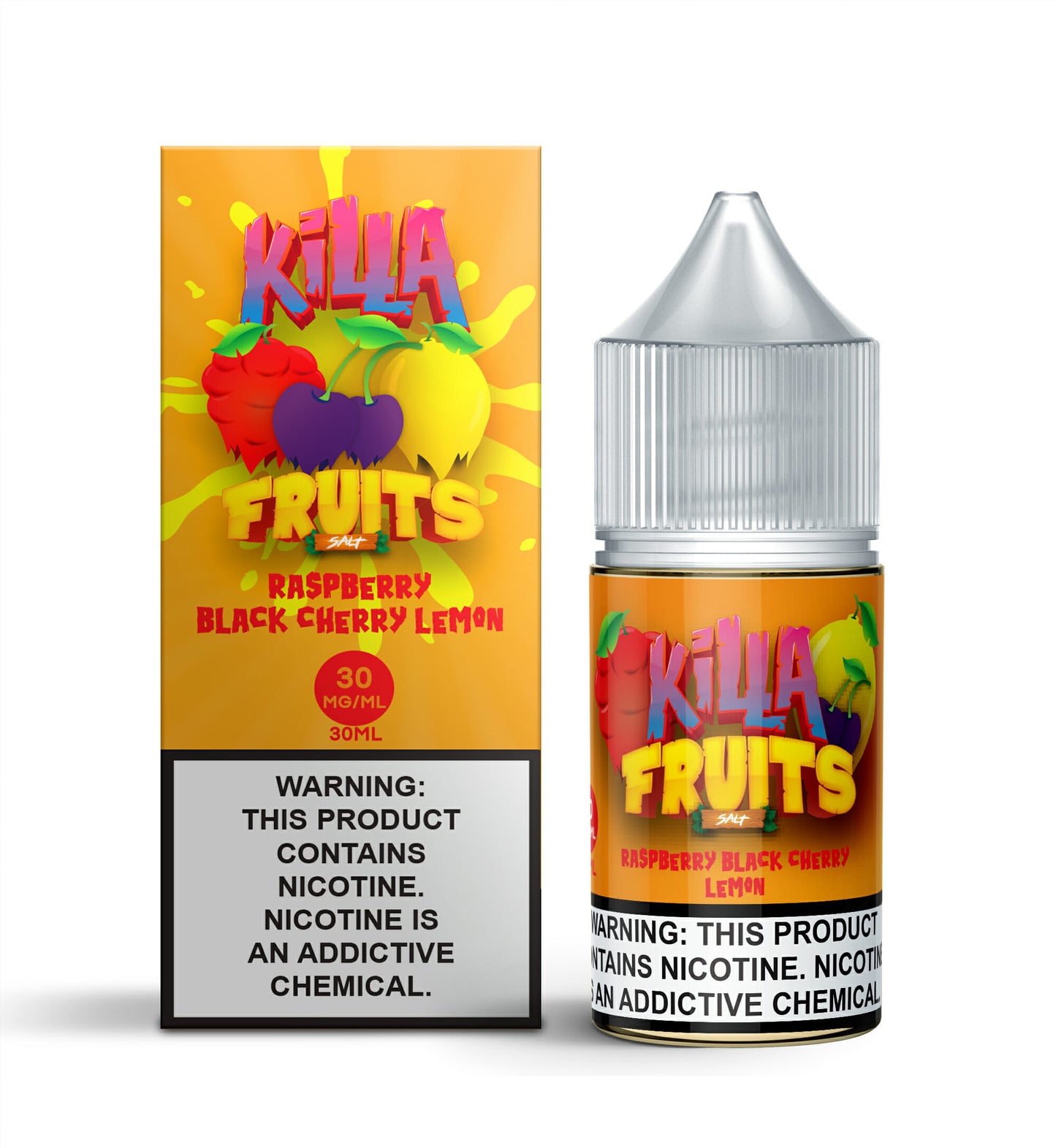 Killa Fruits Salt Series E-Liquid 30mL (Salt Nic) | Raspberry Black Cherry Lemon with packaging
