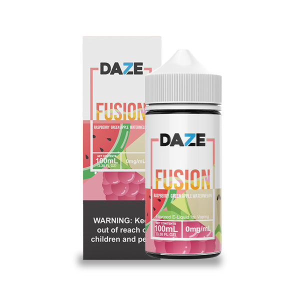 7Daze Fusion Series E-Liquid 100mL (Freebase) | Raspberry Green Apple Watermelon with Packaging