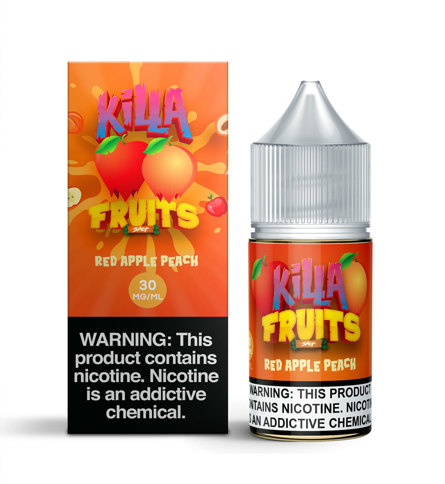 Killa Fruits Salt Series E-Liquid 30mL (Salt Nic) | Red Apple Peach with packaging
