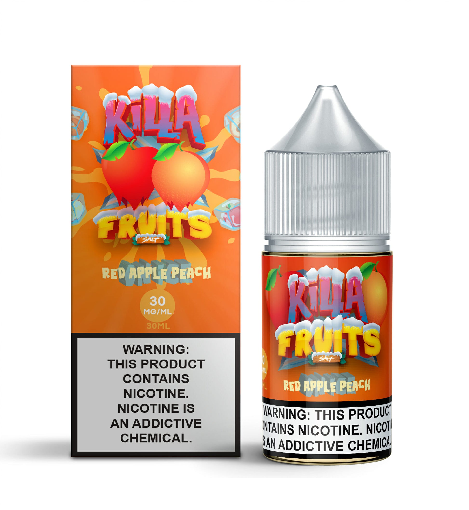 Killa Fruits Salt Series E-Liquid 30mL (Salt Nic) | Red Apple Peach on Ice with packaging