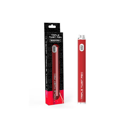 Luzid Triple Twist 510 Battery | 900mAh | 10pc Countertop Display | Red with Packaging