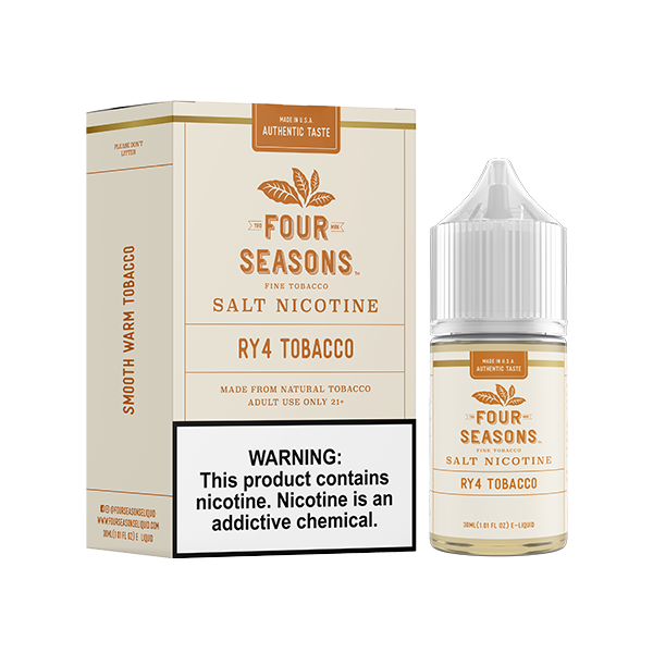 Four Seasons Salt Series E-Liquid | 30mL (Salt Nic) RY4 Tobacco with Packaging