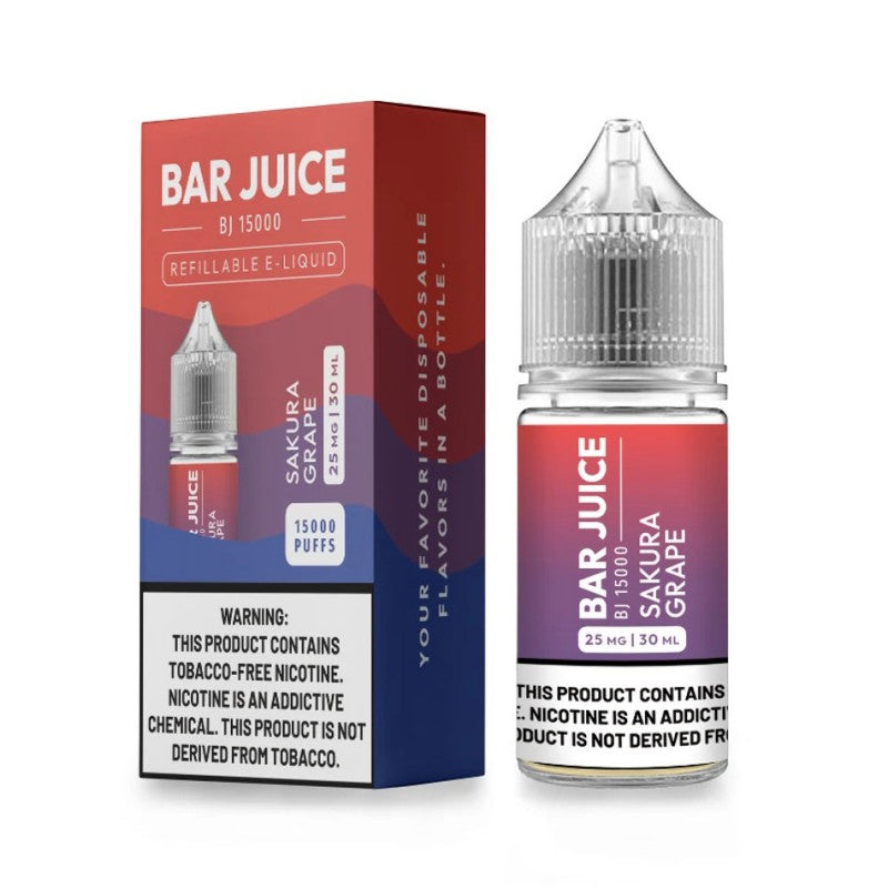 Bar Juice BJ15000 Salt Series E-Liquid 30mL (Salt Nic) | Sakura Grape with packaging