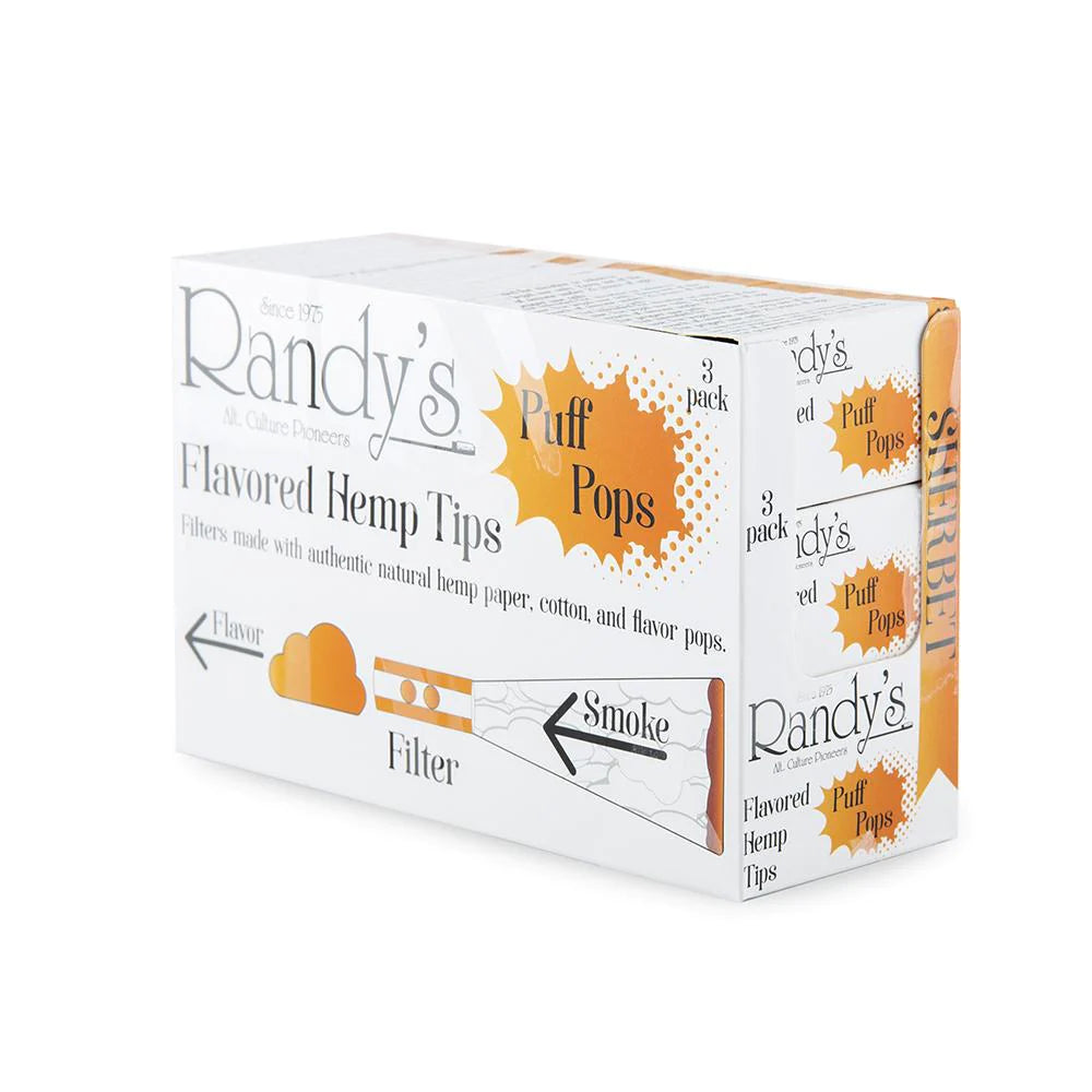 Randy's Puff Pops Flavored hemp Tips | 30-pack | Sherbet with Packaging