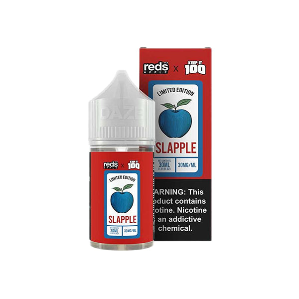 7Daze Keep It 100 Salt Series E-Liquid 30mL | (Salt Nic)(Reds Apple & Blue Slushie) Slapple