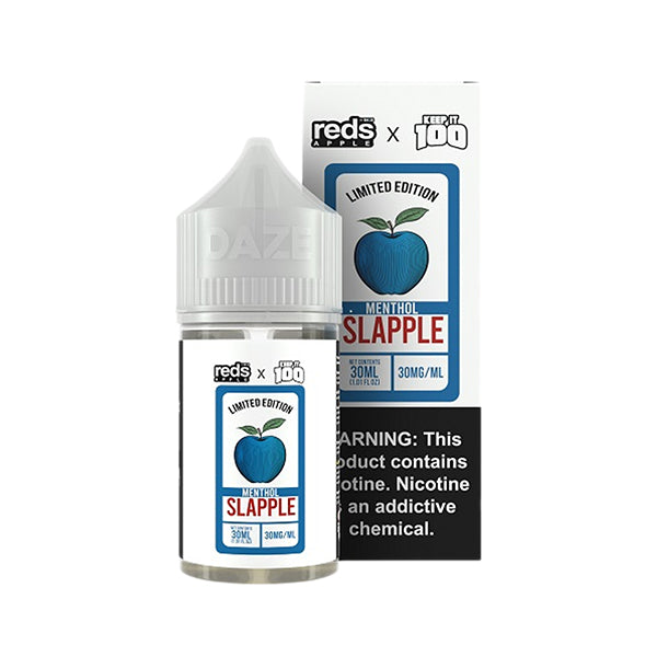 7Daze Keep It 100 Salt Series E-Liquid 30mL | (Salt Nic)(Reds Apple & Blue Slushie) Slapple Menthol