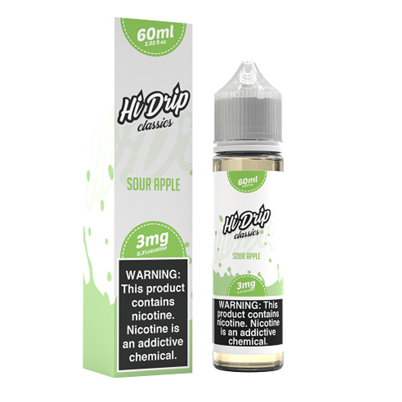 Hi-Drip Classics 60mL (Freebase) | Sour Apple with Packaging