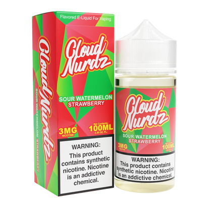 Cloud Nurdz Series E-Liquid 100mL Sour Watermelon Strawberry with packaging