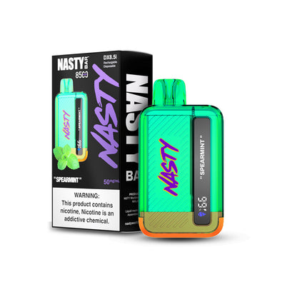 Nasty Juice – Nasty Bar Disposable 8500 Puffs 17mL 50mg Spearmint with packaging