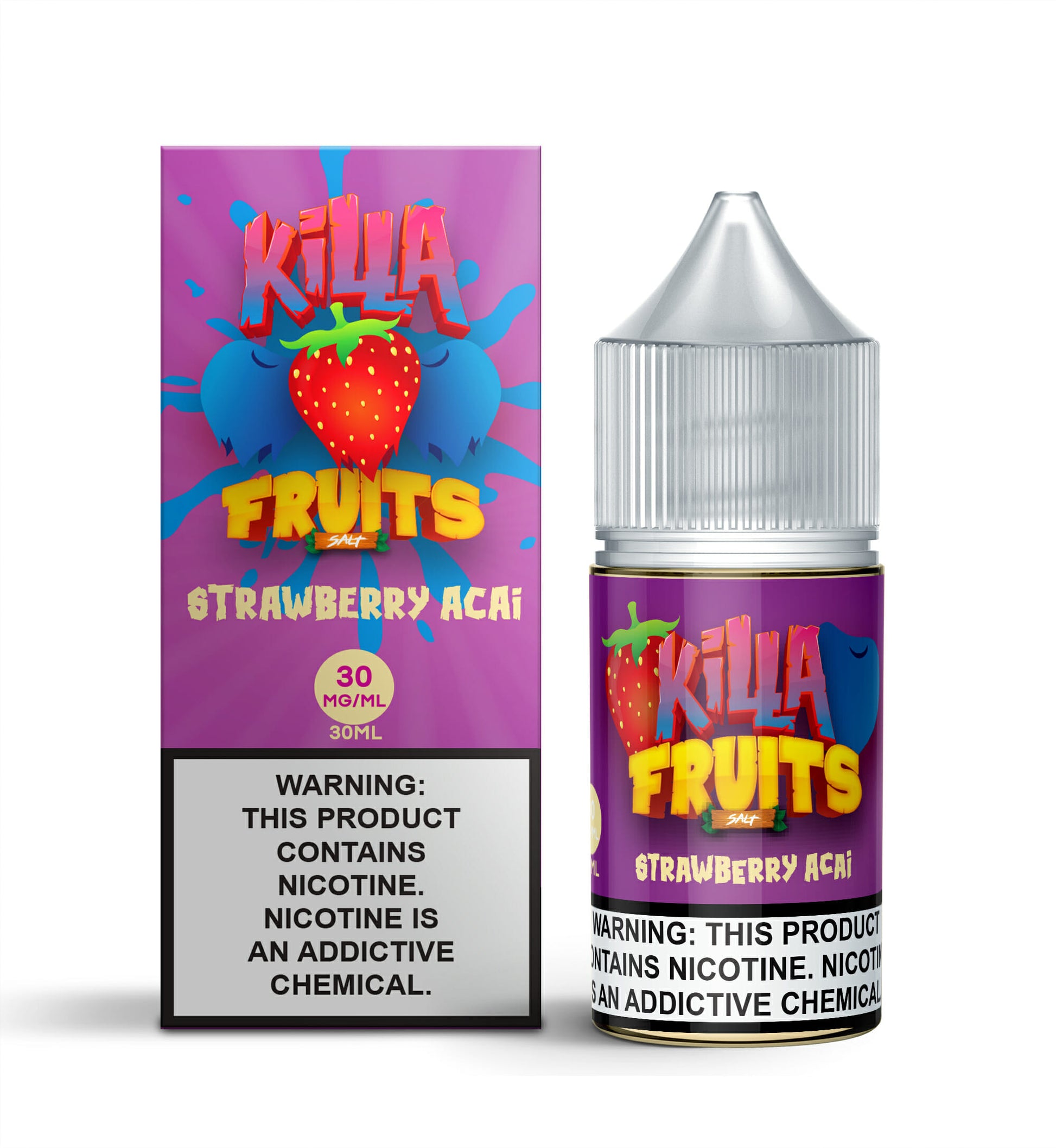 Killa Fruits Salt Series E-Liquid 30mL (Salt Nic) | Strawberry Acai with packaging